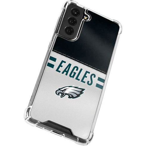 NFL Philadelphia Eagles White Striped Galaxy S22 Clear Case