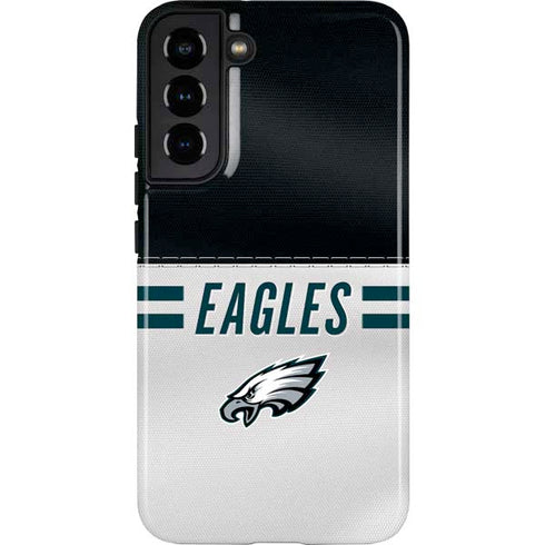 NFL Philadelphia Eagles White Striped Galaxy S22 Plus Pro Case