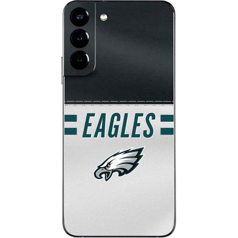 NFL Philadelphia Eagles White Striped Galaxy S22 Plus Skin