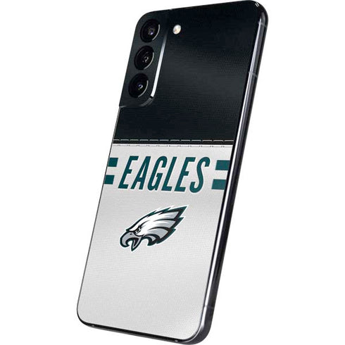 NFL Philadelphia Eagles White Striped Galaxy S22 Plus Skin