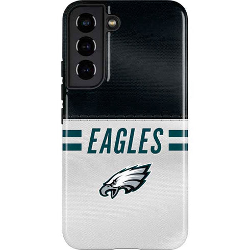 NFL Philadelphia Eagles White Striped Galaxy S22 Pro Case