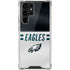 NFL Philadelphia Eagles White Striped Galaxy S22 Ultra Clear Case