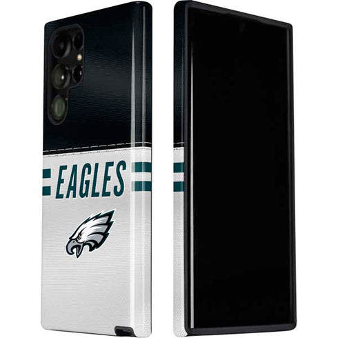 NFL Philadelphia Eagles White Striped Galaxy S22 Ultra Pro Case