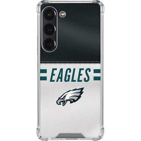 NFL Philadelphia Eagles White Striped Galaxy S23 Clear Case