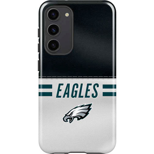 NFL Philadelphia Eagles White Striped Galaxy S23 Plus Pro Case