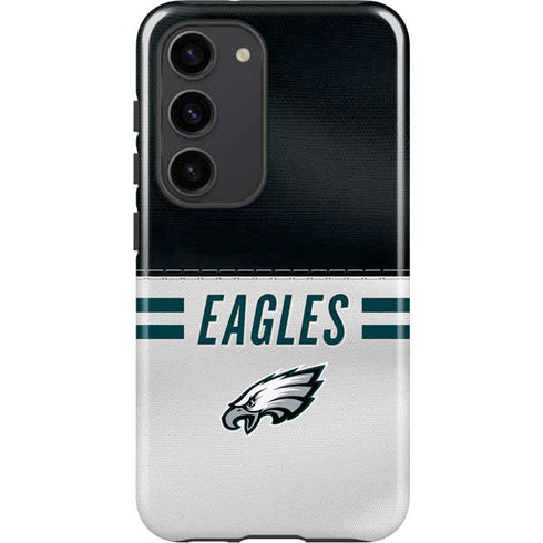 NFL Philadelphia Eagles White Striped Galaxy S23 Pro Case