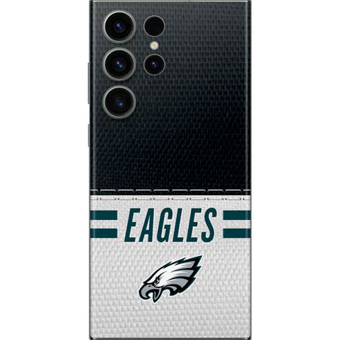 NFL Philadelphia Eagles White Striped Galaxy S23 Ultra Skin