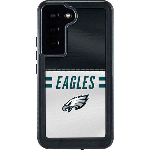 NFL Philadelphia Eagles White Striped Galaxy S23 Waterproof Case