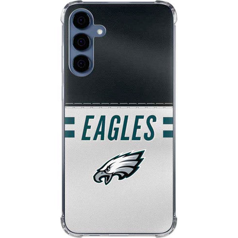 NFL Philadelphia Eagles White Striped Galaxy S24 Clear Case