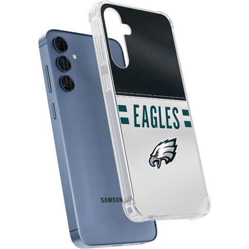 NFL Philadelphia Eagles White Striped Galaxy S24 Clear Case