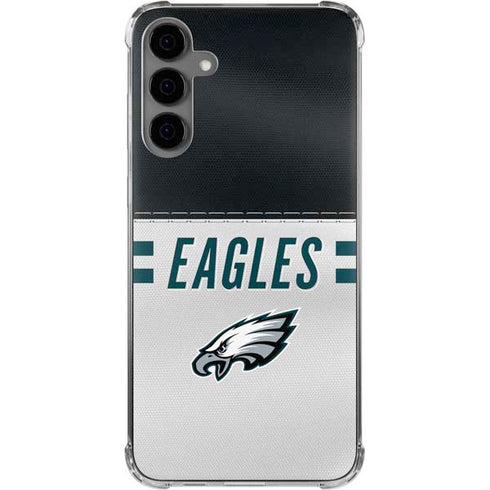 NFL Philadelphia Eagles White Striped Galaxy S24 Plus Clear Case