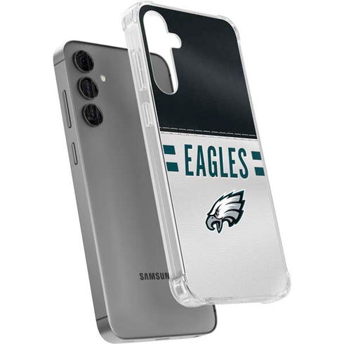 NFL Philadelphia Eagles White Striped Galaxy S24 Plus Clear Case
