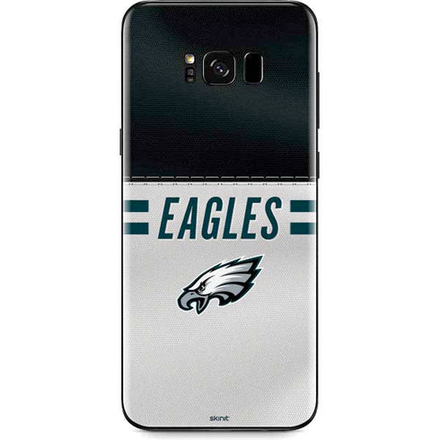 NFL Philadelphia Eagles White Striped Galaxy S8 Skin