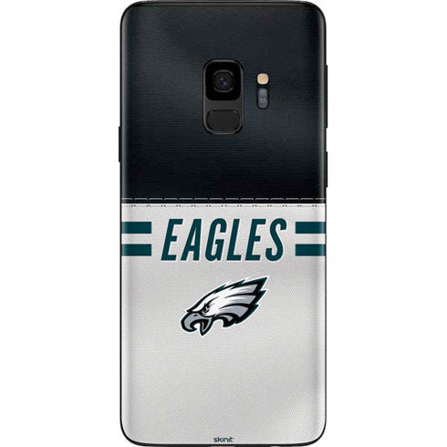 NFL Philadelphia Eagles White Striped Galaxy S9 Skin