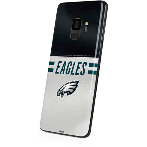 NFL Philadelphia Eagles White Striped Galaxy S9 Skin