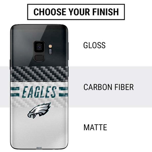 NFL Philadelphia Eagles White Striped Galaxy S9 Skin