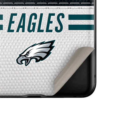 NFL Philadelphia Eagles White Striped Galaxy Z Flip Skin