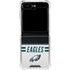 NFL Philadelphia Eagles White Striped Galaxy Z Flip5 5G Clear Case