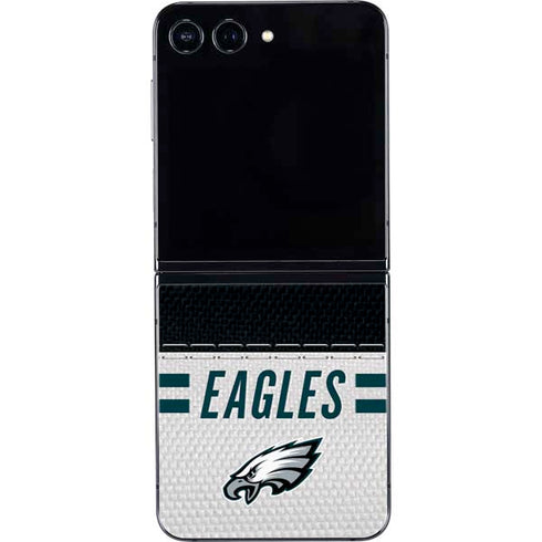 NFL Philadelphia Eagles White Striped Galaxy Z Flip5 5G Skin
