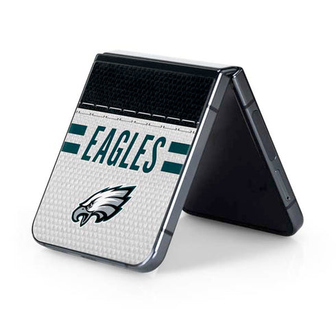 NFL Philadelphia Eagles White Striped Galaxy Z Flip5 5G Skin