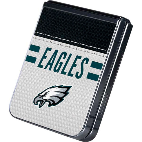 NFL Philadelphia Eagles White Striped Galaxy Z Flip5 5G Skin