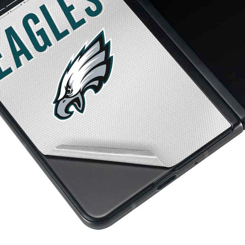 NFL Philadelphia Eagles White Striped Galaxy Z Fold4 5G Skin