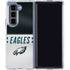 NFL Philadelphia Eagles White Striped Galaxy Z Fold5 5G Clear Case
