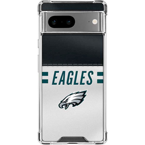 NFL Philadelphia Eagles White Striped Google Pixel 8 Clear Case
