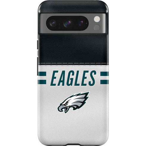 NFL Philadelphia Eagles White Striped Google Pixel 8 Pro Impact Case