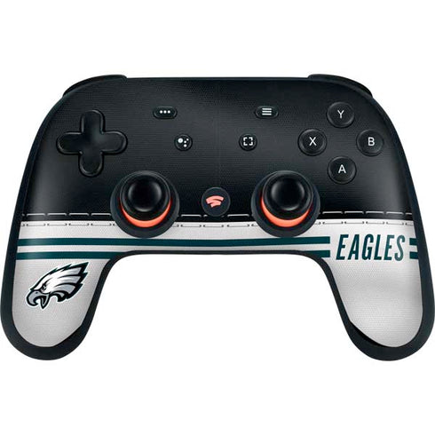NFL Philadelphia Eagles White Striped Google Stadia Controller Skin