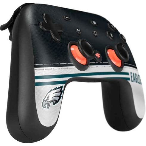 NFL Philadelphia Eagles White Striped Google Stadia Controller Skin