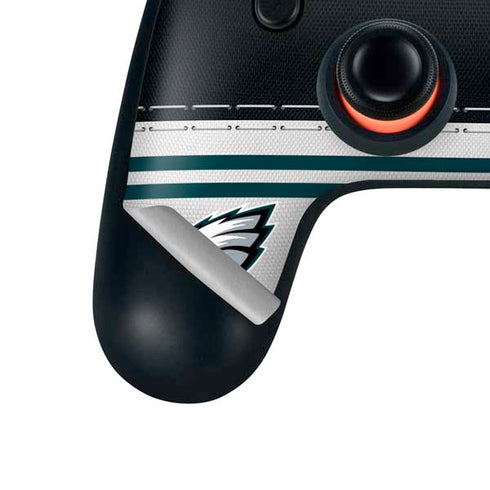 NFL Philadelphia Eagles White Striped Google Stadia Controller Skin