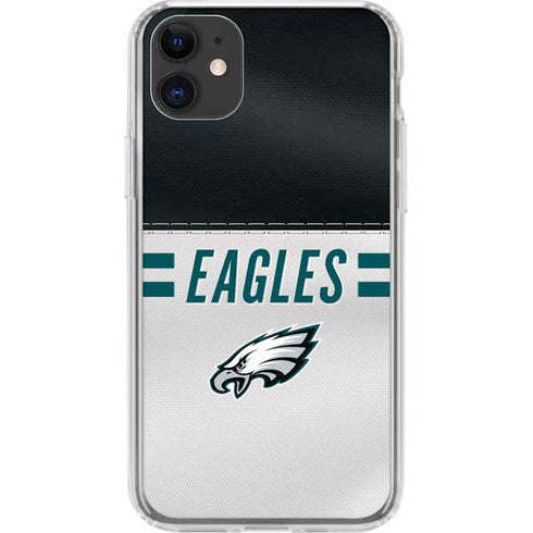 NFL Philadelphia Eagles White Striped iPhone 11 Clear Case