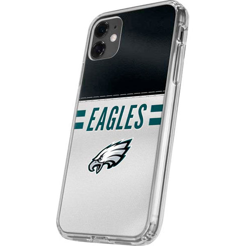 NFL Philadelphia Eagles White Striped iPhone 11 Clear Case