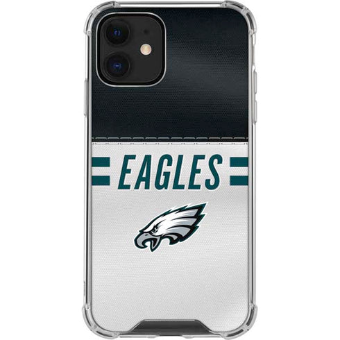 NFL Philadelphia Eagles White Striped iPhone 12 Mini Clear Case