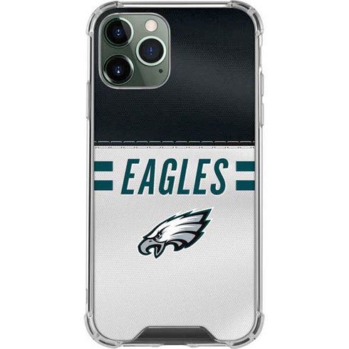NFL Philadelphia Eagles White Striped iPhone 12 Pro Clear Case