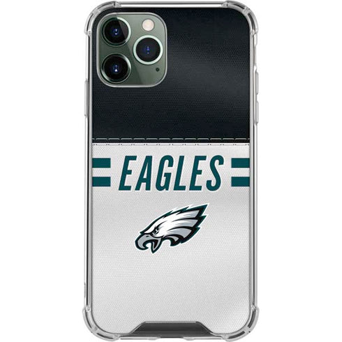 NFL Philadelphia Eagles White Striped iPhone 12 Pro Max Clear Case