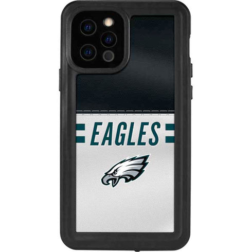 NFL Philadelphia Eagles White Striped iPhone 12 Pro Waterproof Case