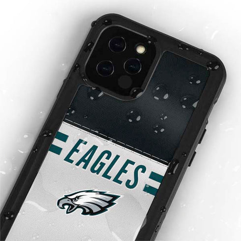 NFL Philadelphia Eagles White Striped iPhone 12 Pro Waterproof Case