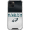 NFL Philadelphia Eagles White Striped iPhone 13 Clear Case