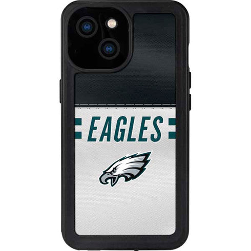 NFL Philadelphia Eagles White Striped iPhone 13 Mini Waterproof Case