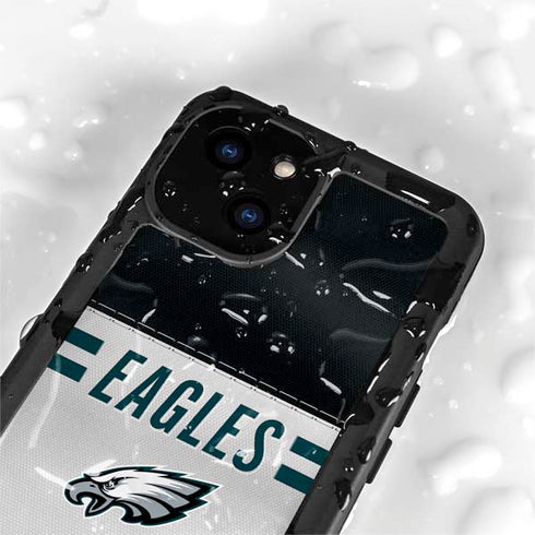 NFL Philadelphia Eagles White Striped iPhone 13 Mini Waterproof Case