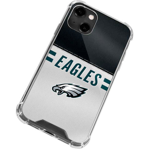 NFL Philadelphia Eagles White Striped iPhone 14 Clear Case