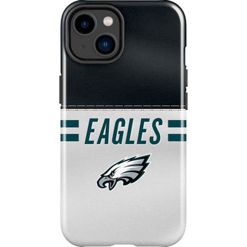 NFL Philadelphia Eagles White Striped iPhone 15 Plus Impact Case