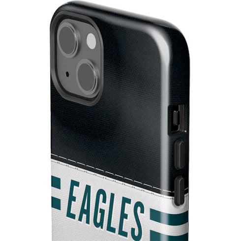 NFL Philadelphia Eagles White Striped iPhone 15 Plus Impact Case