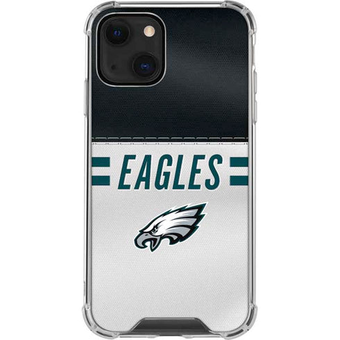 NFL Philadelphia Eagles White Striped iPhone 14 Plus Clear Case