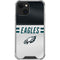 NFL Philadelphia Eagles White Striped iPhone 15 Plus Clear Case