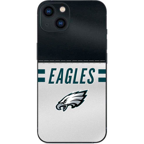 NFL Philadelphia Eagles White Striped iPhone 15 Plus Skin