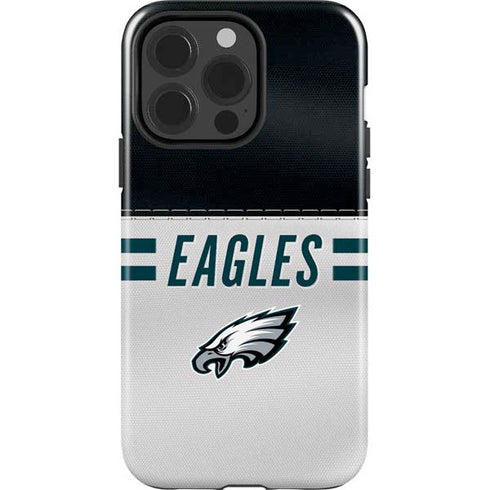 NFL Philadelphia Eagles White Striped iPhone 15 Pro Impact Case