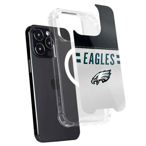 NFL Philadelphia Eagles White Striped iPhone 15 Pro Max MagSafe Case